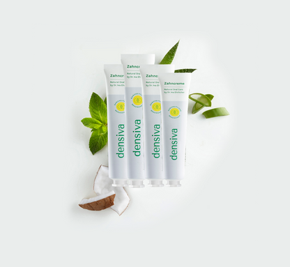 Paket Bundle von 4 Stück Densiva natürliche Zahncreme mit biomimetischem Hydroxylapatit und Phytovedakomplex zur Pflege von Zähnen und Zahnfleisch